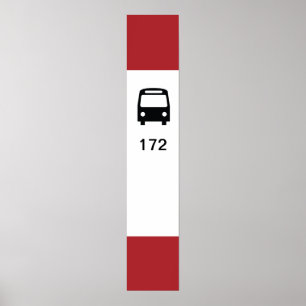 Poster do paragem do autocarro de TTC com rota