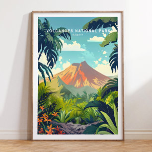 Poster do Parque Nacional dos Vulcões no Havaí, vu