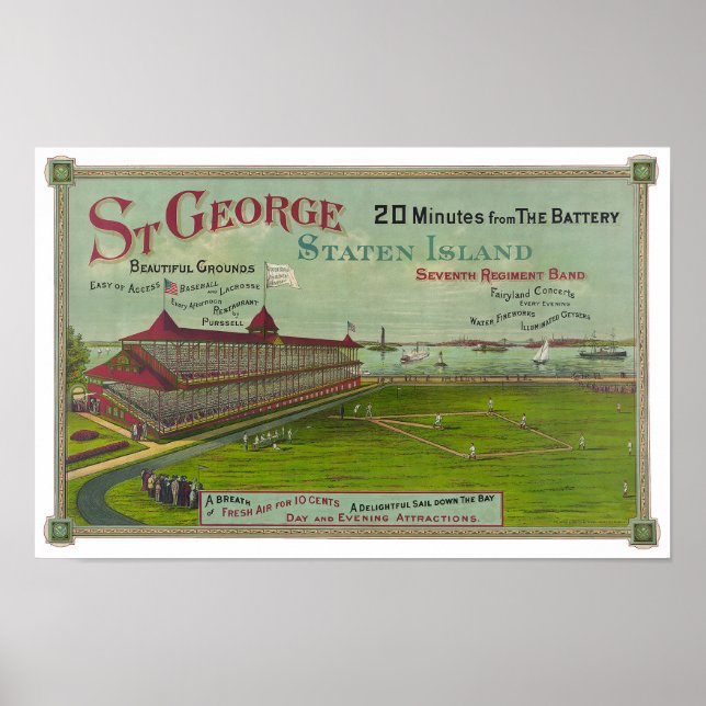 Poster do Parque Vintage Baseball (Frente)
