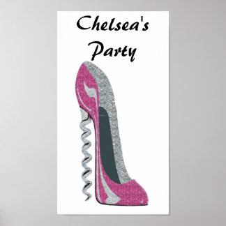 Poster do Partido, Corkscrew Pink Stiletto Art