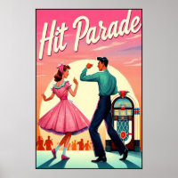 Poster do Partido Dança Vintage 1950s