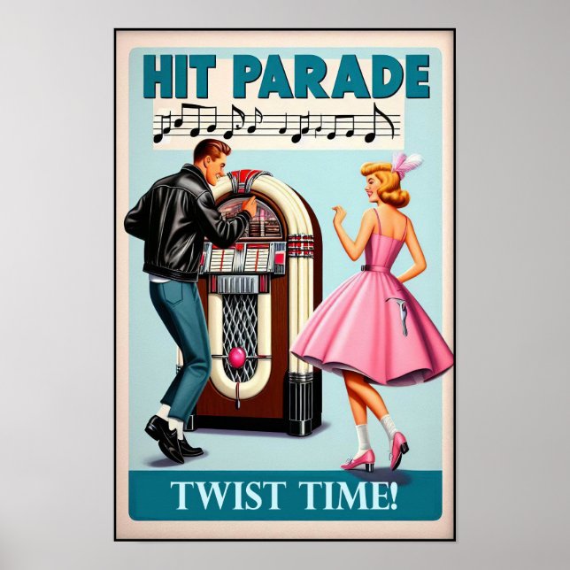 Poster do Partido Dança Vintage 1950s (Frente)
