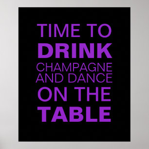 Poster do Partido do Champanhe bebendo em Roxo