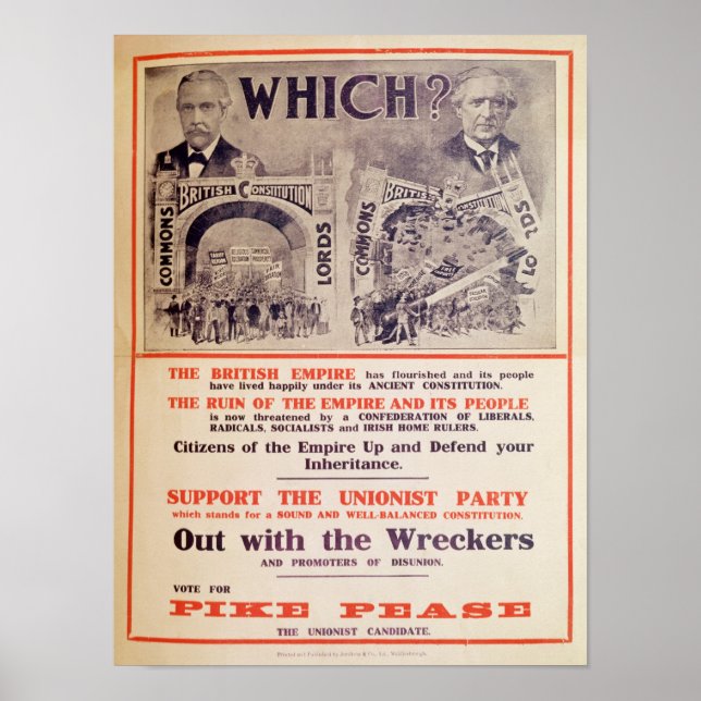 Poster do Partido Unionista para o General Britâni (Frente)