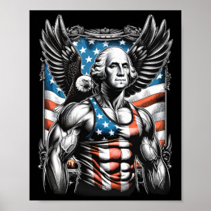 Poster Do Patriótico Funny George Washington 4 de julho