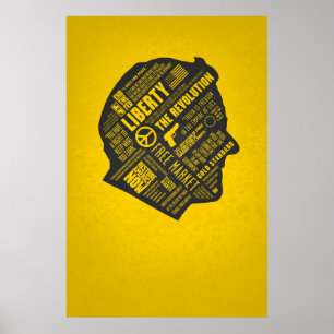 Poster do pensamento abstrato do libertário de Ro