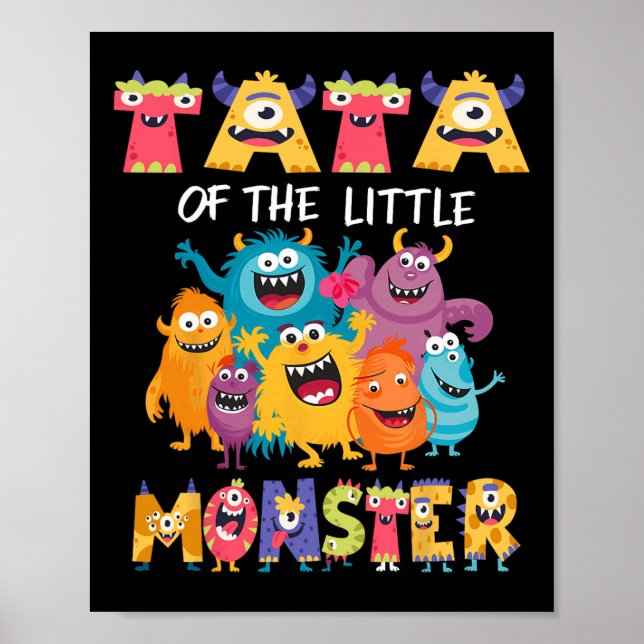 Poster Do Pequeno Monstro Kids - primeiro aniversario 1 (Frente)