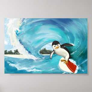 Poster do Pinguim surfador