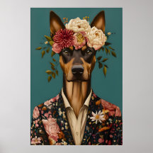 Poster do Pinscher Dobermann de Terno, Dobermann