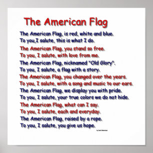 Poster do poema da bandeira americana