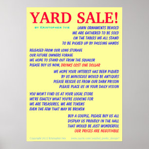Poster do poema da venda de jardim