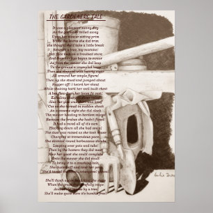 Pôster Do poema ferramentas de jardim engraçadas da vida