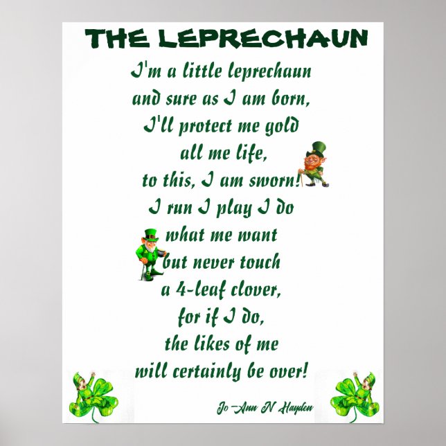 POSTER DO POEMA LEPRECHAUN (Frente)