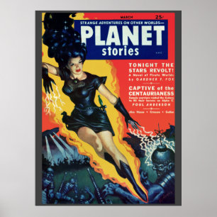 Pôster Do "polpa das histórias planeta" do vintage cómi
