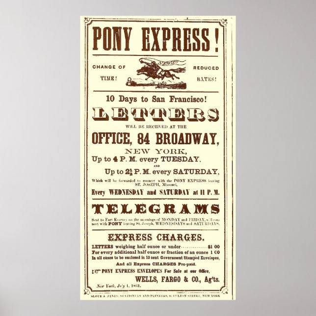 Poster do Pony Express: História Americana (Frente)