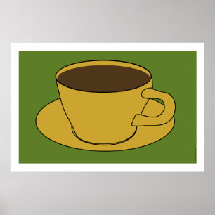 poster do pop art do copo de café dos anos 70