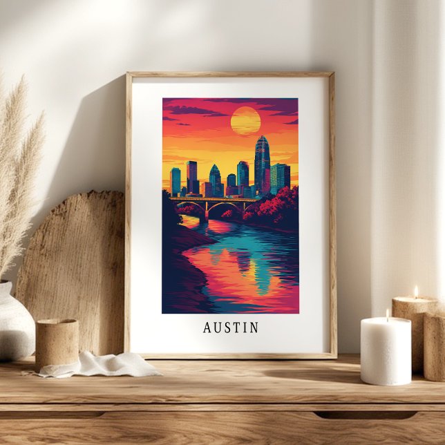 Pôster do pôr do sol da cidade de Austin (Criador carregado)
