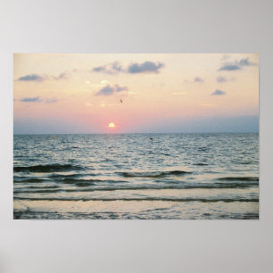 Poster do por do sol da praia de Clearwater