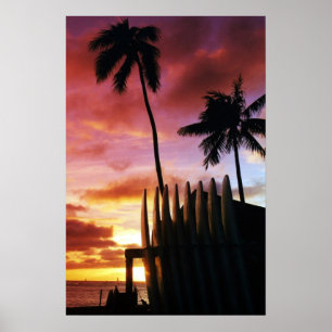 Poster do por do sol da prancha