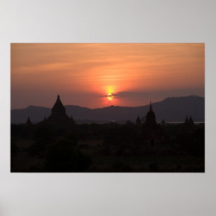 Poster do por do sol de Bagan