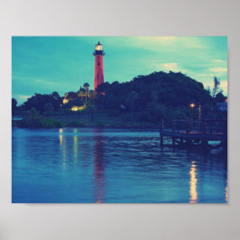 poster do pôr do sol do farol legal