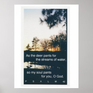 Poster do pôr do sol Psalm 42:1