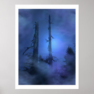 Pôster Do "poster azul da floresta da NÉVOA ESPÍRITO"