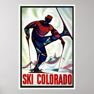 Poster Do "poster das viagens vintage de Colorado esqui"
