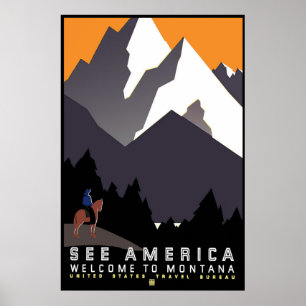 Poster Do "poster de WPA Montana vintage "