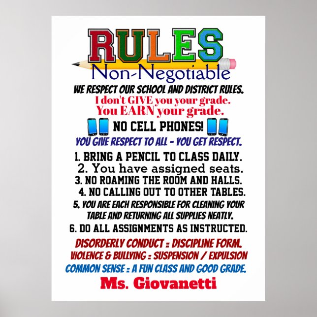 Poster do Professor da Escola de Versão Mais Recen (Frente)