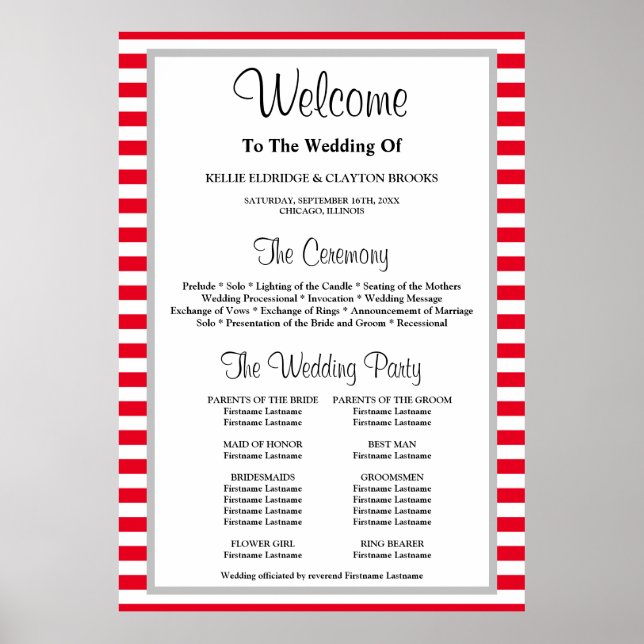 Poster do Programa de Casamento Enquadrado por Str (Frente)