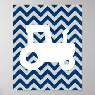 Poster Do Que Meninos São Feitos De Azul e Cinza Chevron