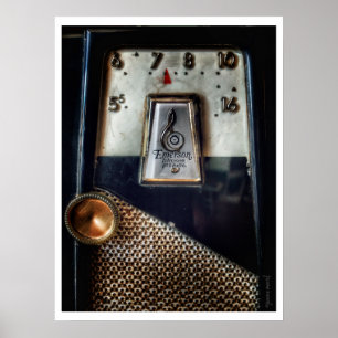 Poster do rádio de transistor do vintage