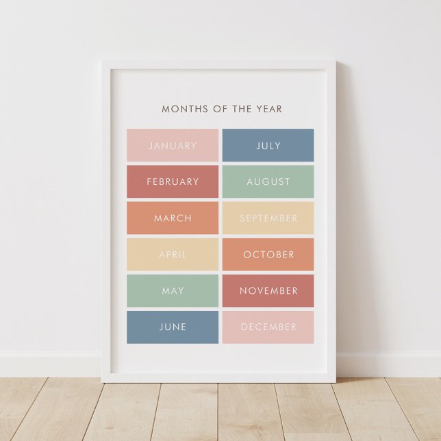 Poster do Rainbow Months of the Year Classroom (Criador carregado)