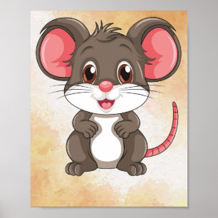 Poster do Rato de Cartoon Bonito! Bonita Arte de M