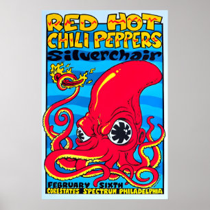 Pôster do Red Hot Chili Peppers Arte Psicodélica d