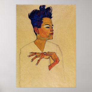 Poster do retrato de auto de Egon Schiele