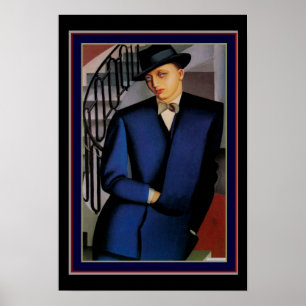 Pôster Do "retrato do art deco do d'Afflito marquês" por