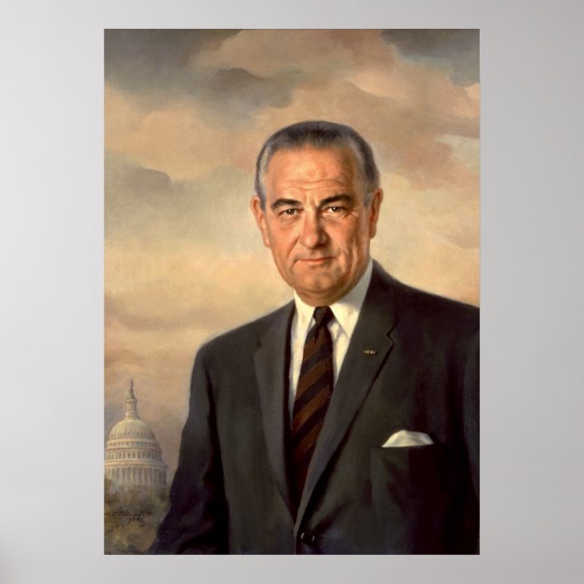 Poster do Retrato Oficial Lyndon Johnson (Frente)