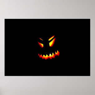 Poster do rosto de Halloween Jack-O-Lanterna