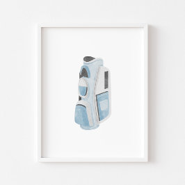 Poster do saco de galeria azul de golfe com vintag