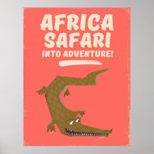 Poster do safari de África do crocodilo!