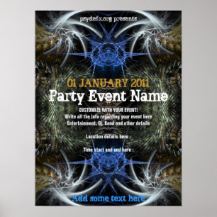 Poster do Scifi Fractal" do evento do partido do "