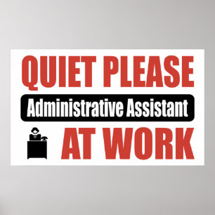 Poster Do silêncio ajudante administrativo por favor no