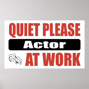 Poster Do silêncio ator por favor no trabalho