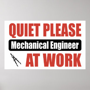 Poster Do silêncio engenheiro mecânico por favor no