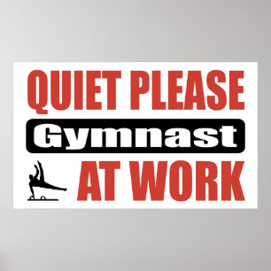 Poster Do silêncio Gymnast por favor no trabalho