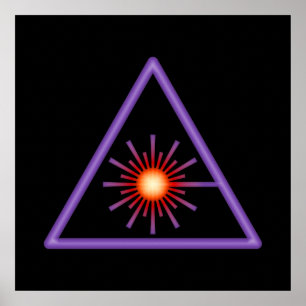 Poster do símbolo de advertência de laser