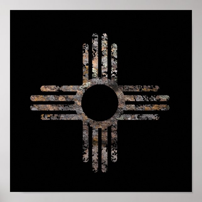 Poster do Símbolo Sol Zia do Novo México (Frente)