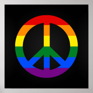 Poster do sinal de paz da bandeira de LGBT